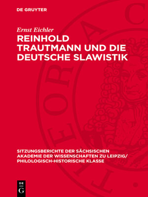 cover image of Reinhold Trautmann und die deutsche Slawistik
